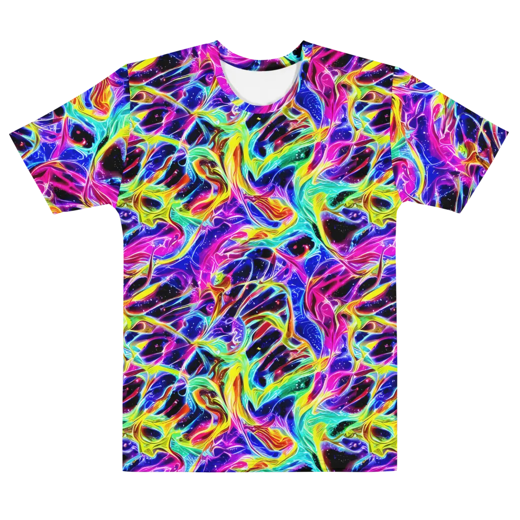 Galaxy On Fire on Men's Cotton Crew Neck T-Shirt — Front