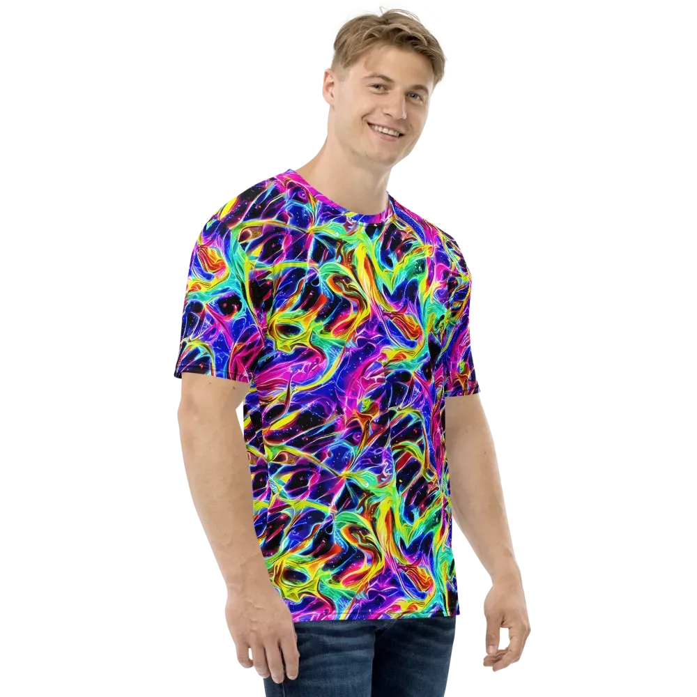 Galaxy On Fire on Men's Crew Neck T-Shirt — Right
