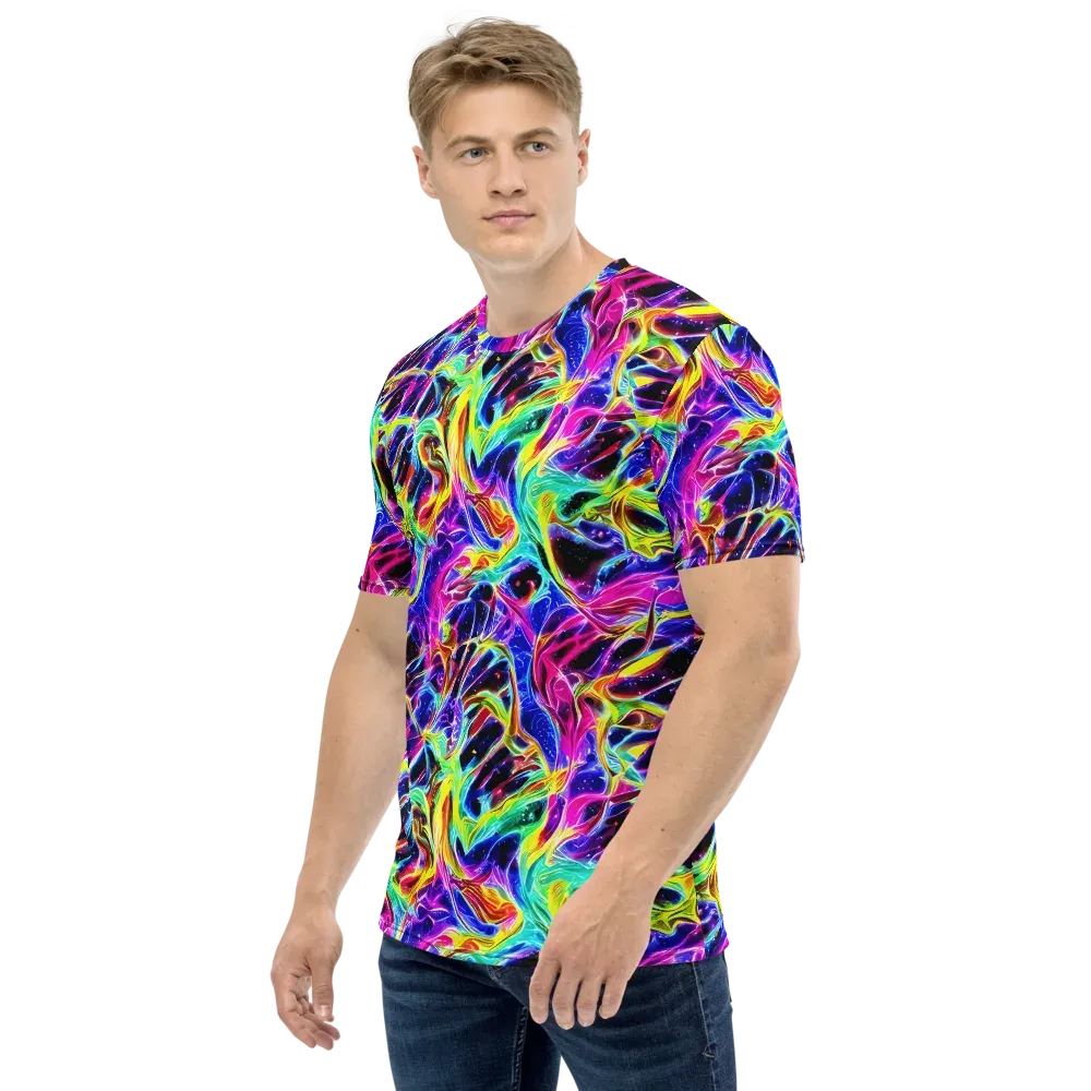 Galaxy On Fire on Men's Crew Neck T-Shirt — Left