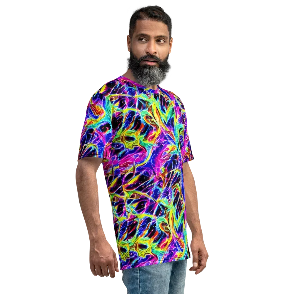 Galaxy On Fire on Men's Crew Neck T-Shirt — Right