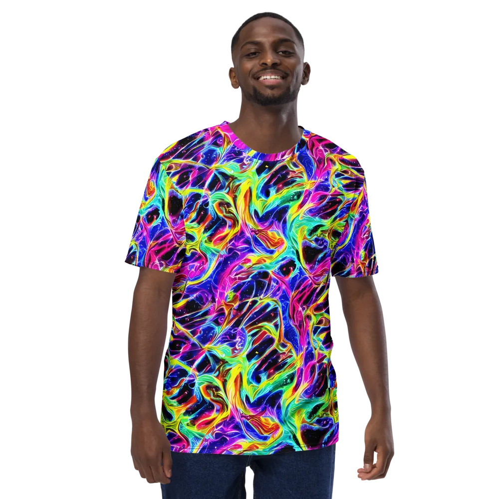 Galaxy On Fire on Men's Crew Neck T-Shirt — Front