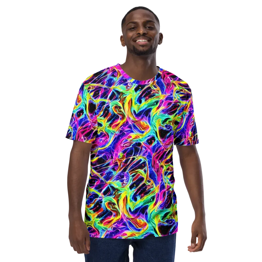 Galaxy On Fire on Men's Crew Neck T-Shirt — Front
