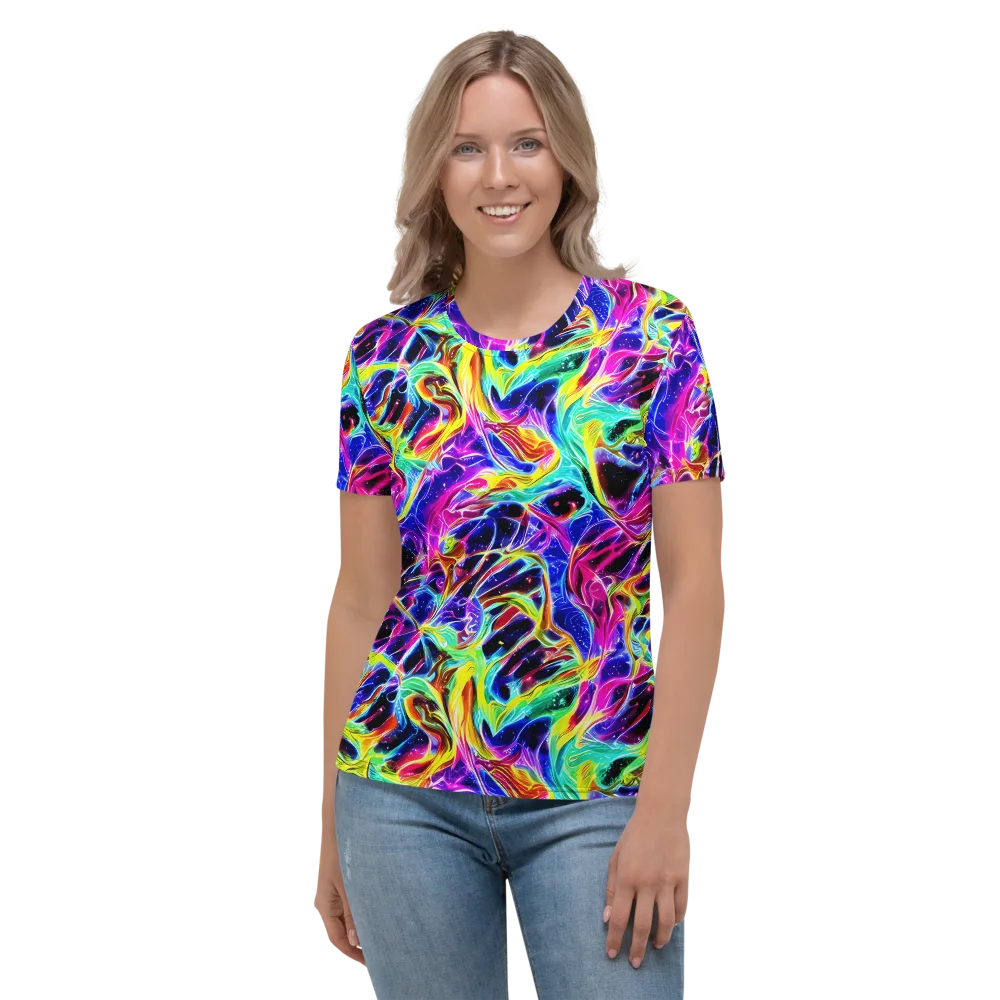 Galaxy On Fire on Women's Crew Neck T-Shirt — Front