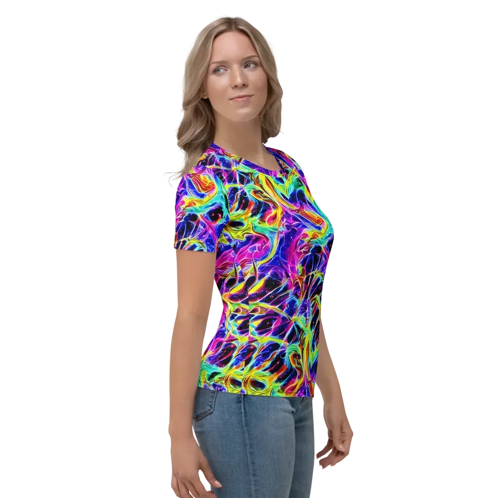 Galaxy On Fire on Women's Crew Neck T-Shirt — Right
