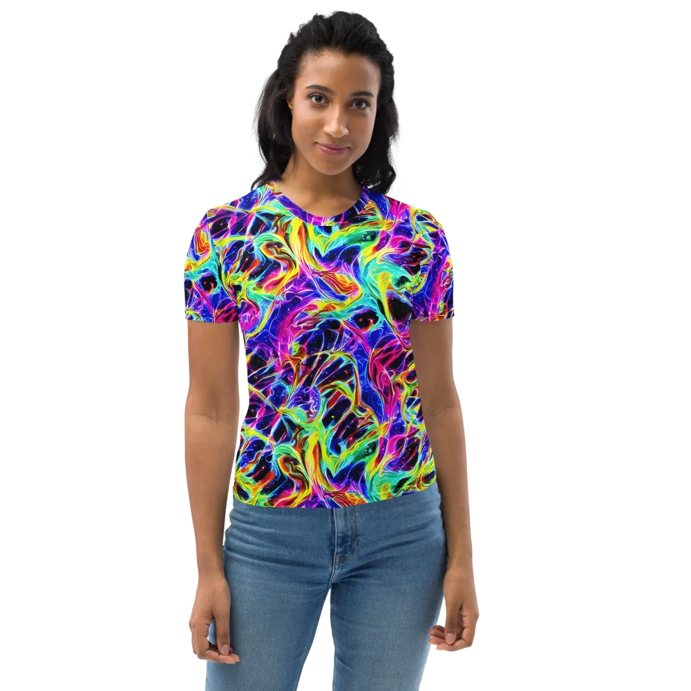 Galaxy On Fire on Women's Crew Neck T-Shirt — Front