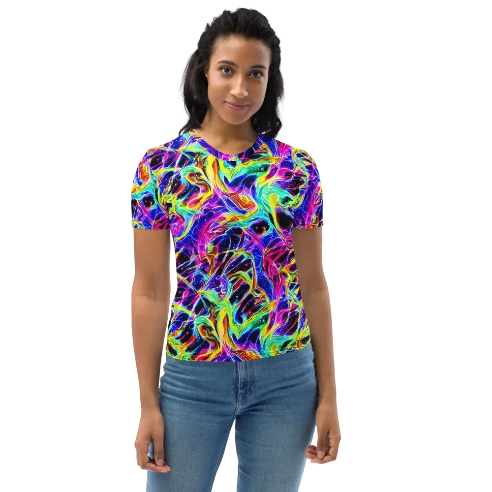 Galaxy On Fire on Women's Crew Neck T-Shirt — Front