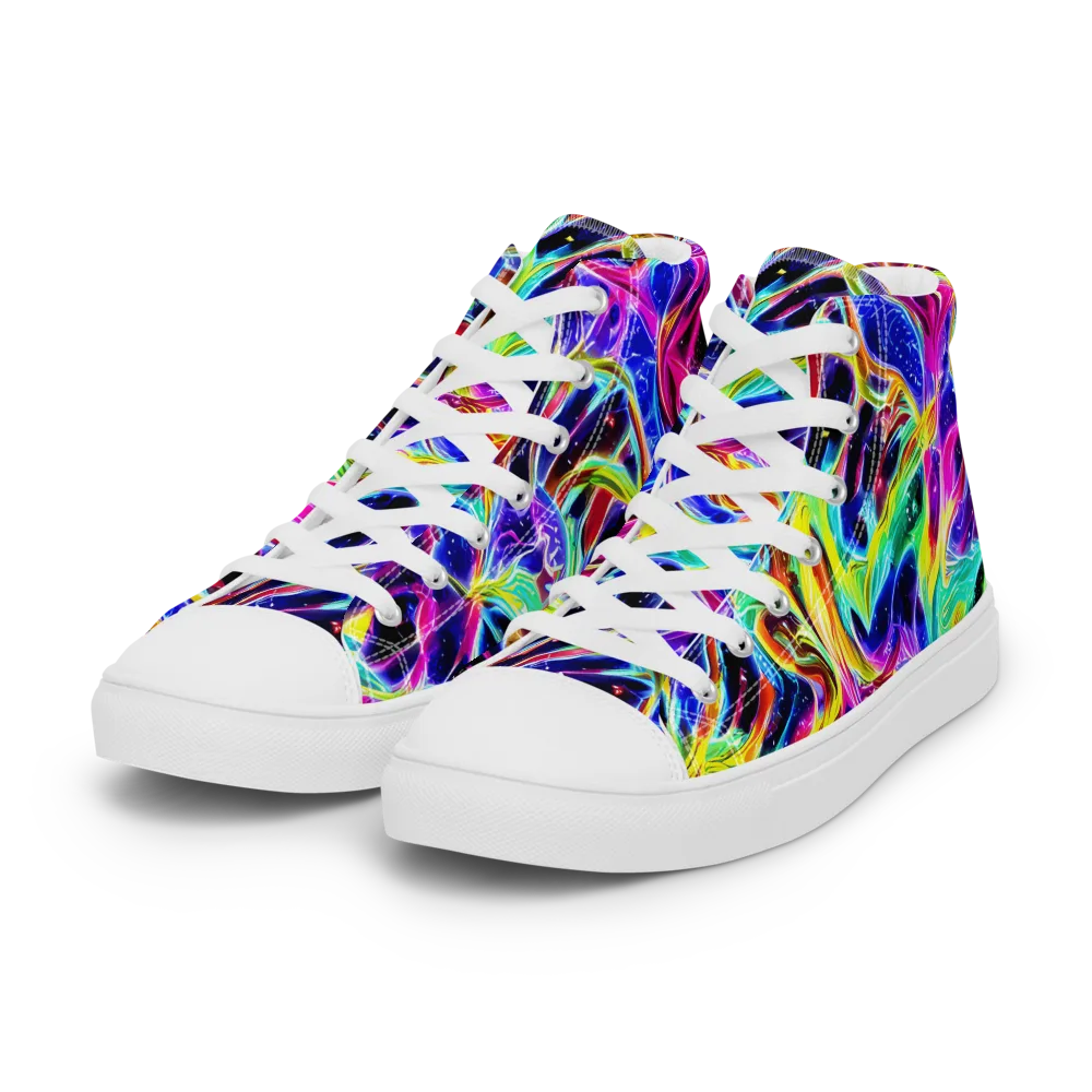 Galaxy On Fire on Women's High Top Canvas Shoes — Left Front