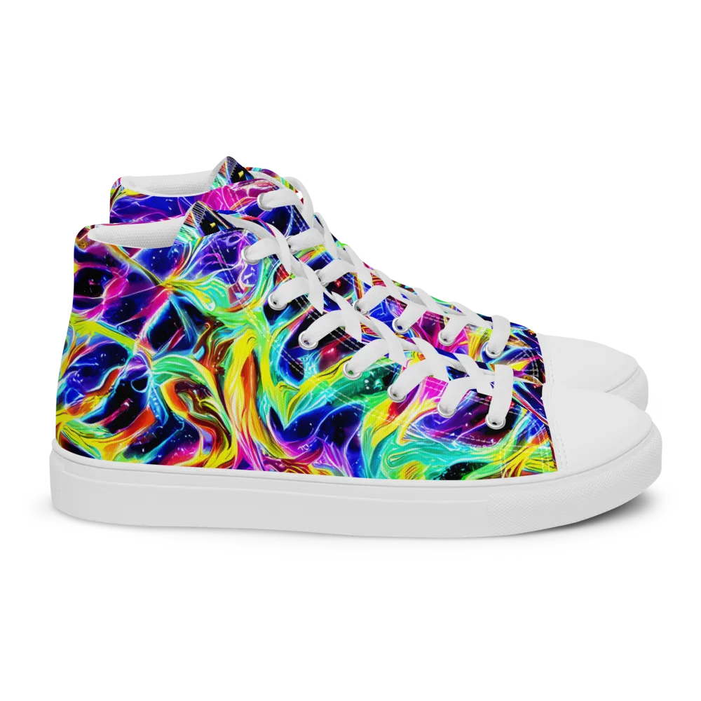 Galaxy On Fire on Women's High Top Canvas Shoes — Right