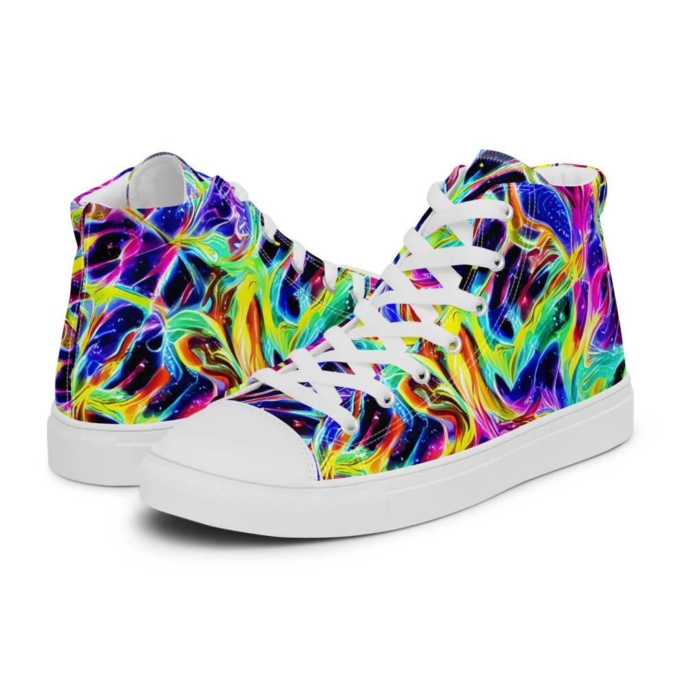 Galaxy On Fire on Women's High Top Canvas Shoes — Left