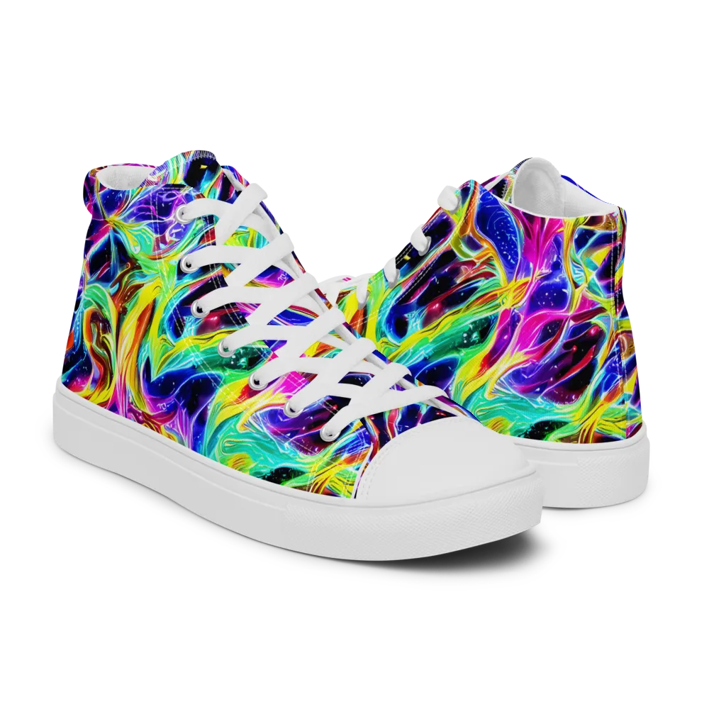 Galaxy On Fire on Women's High Top Canvas Shoes — Right