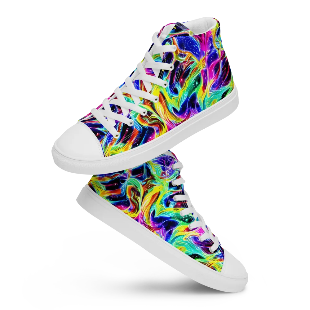 Galaxy On Fire on Women's High Top Canvas Shoes — Front