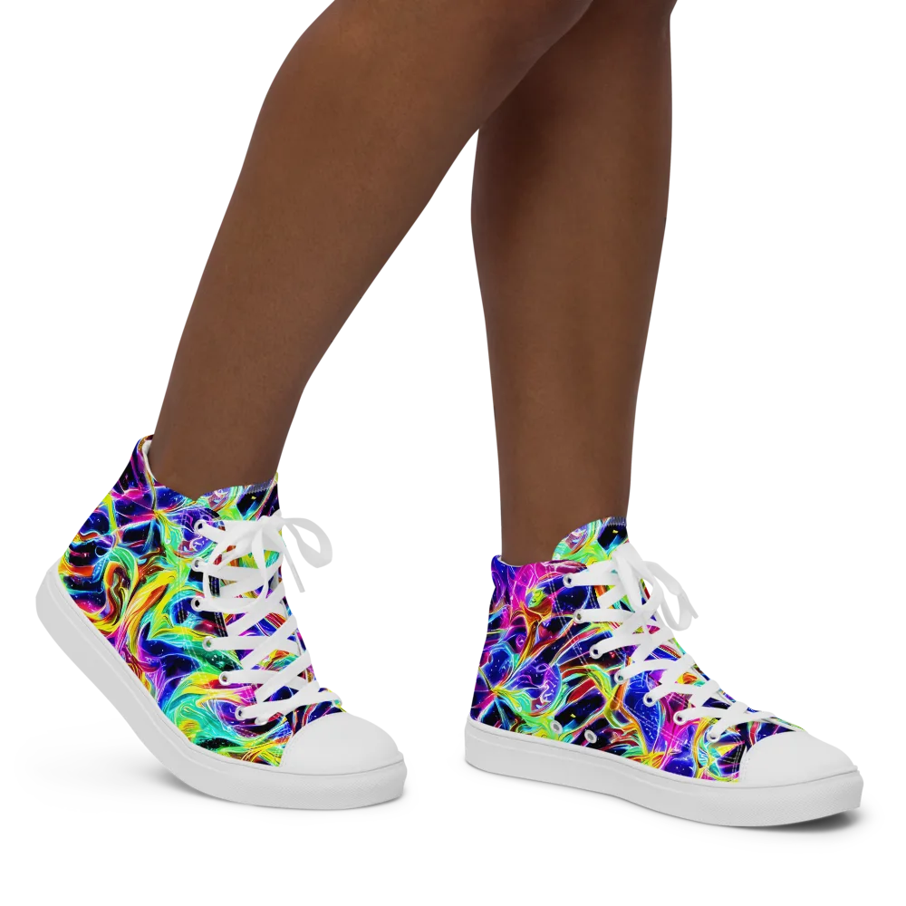 Galaxy On Fire on Women's High Top Canvas Shoes — Right