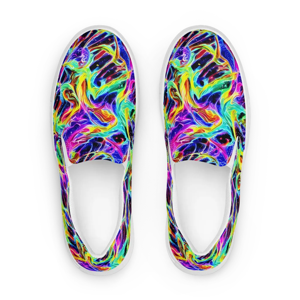 Galaxy On Fire on Men's Slip-On Canvas Shoes — Front
