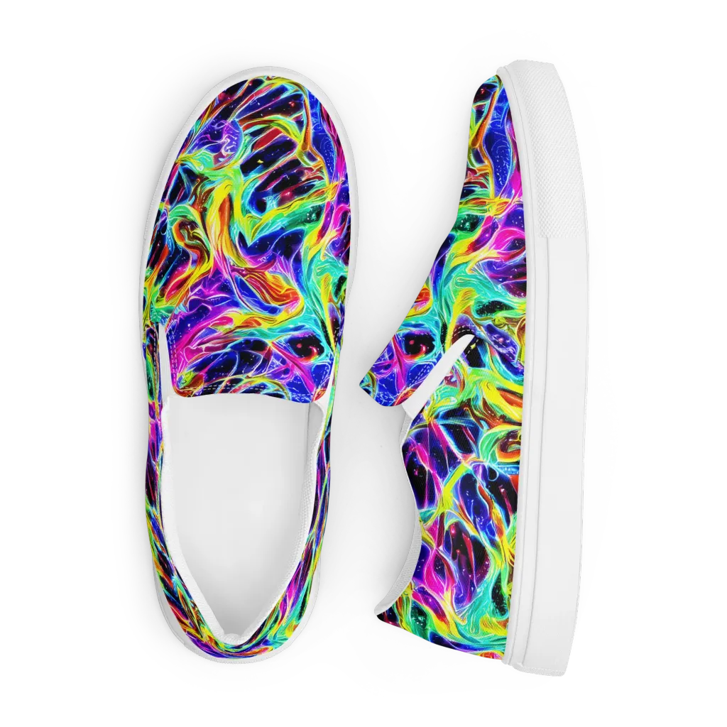 Galaxy On Fire on Men's Slip-On Canvas Shoes — Front