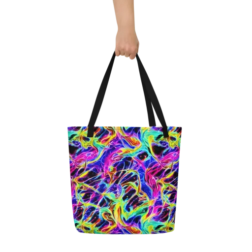 Galaxy On Fire on a Large Tote Bag W/ Pocket