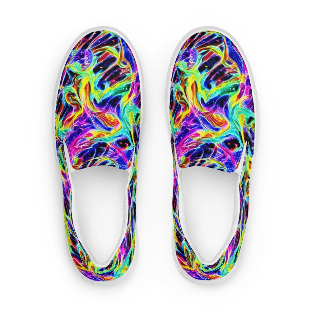 Galaxy On Fire on Women's Slip-On Canvas Shoes — Front