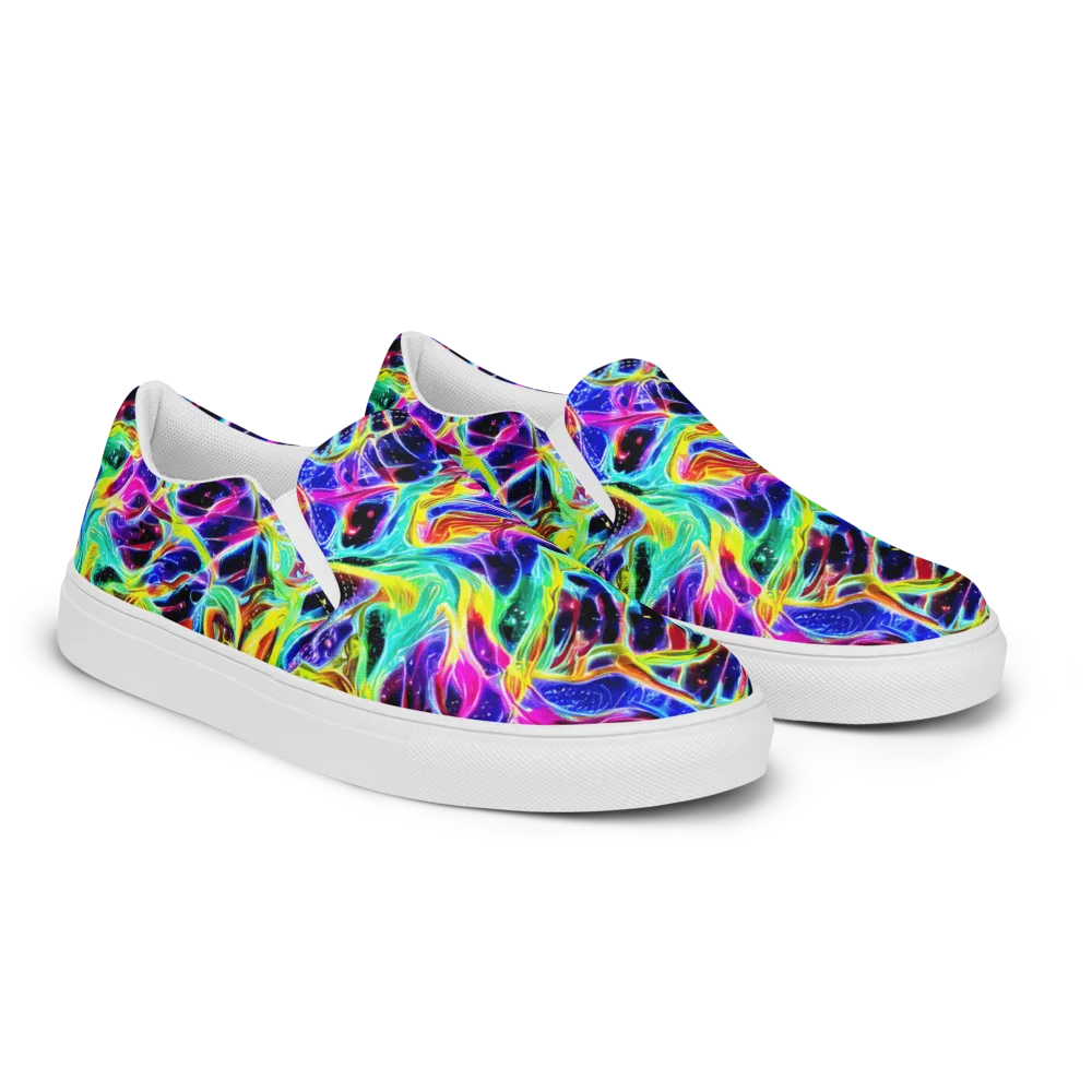 Galaxy On Fire on Women's Slip-On Canvas Shoes — Right Front