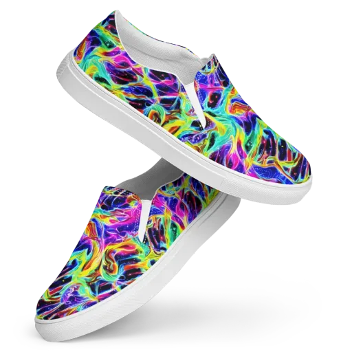 Galaxy On Fire on a Women's Slip-On Canvas Shoes