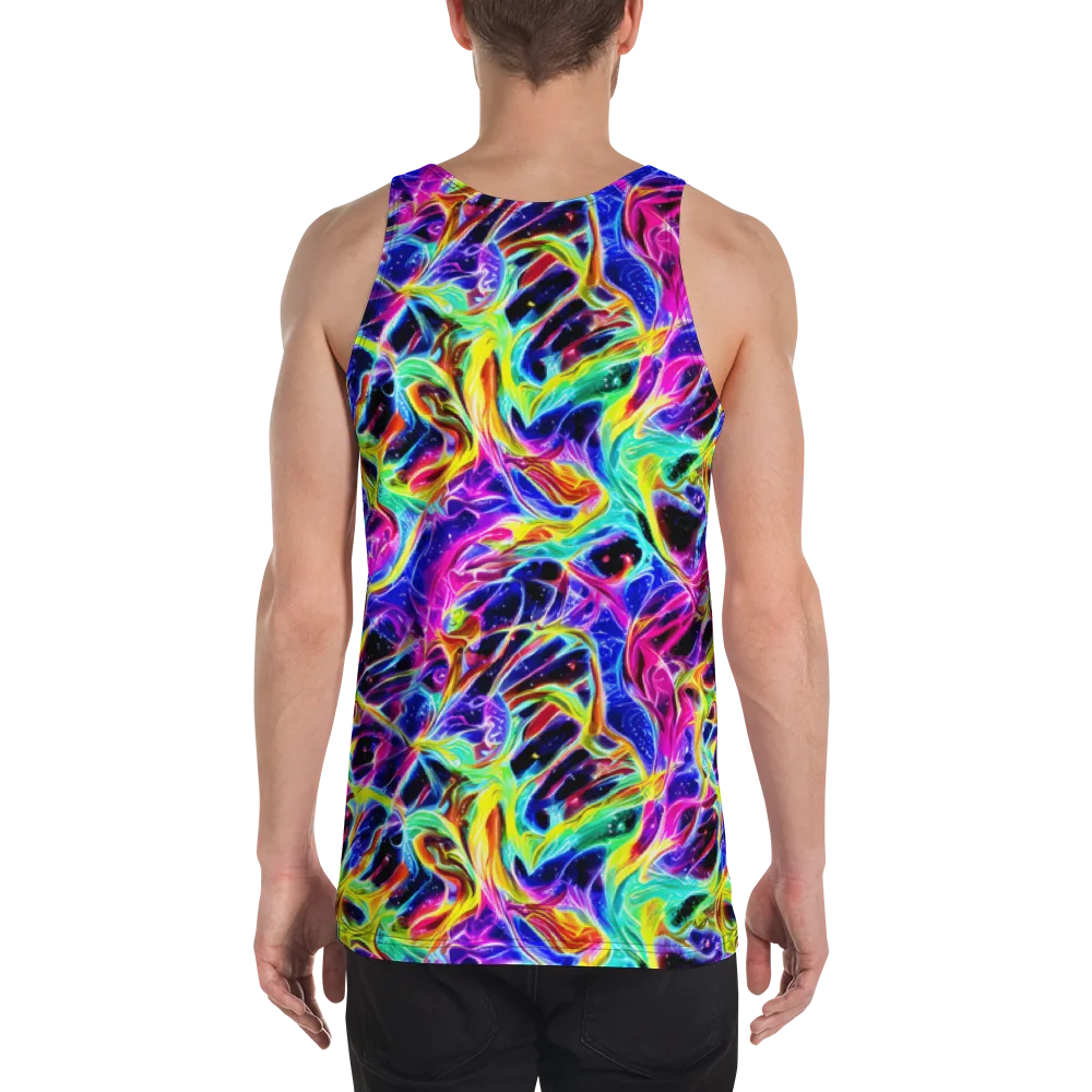 Galaxy On Fire on Men's Tank Top — Back