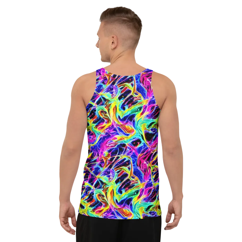 Galaxy On Fire on Men's Tank Top — Back