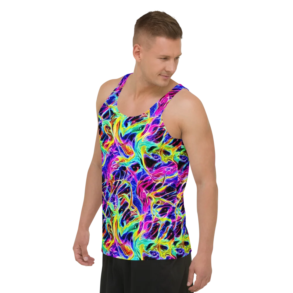 Galaxy On Fire on Men's Tank Top — Left Front