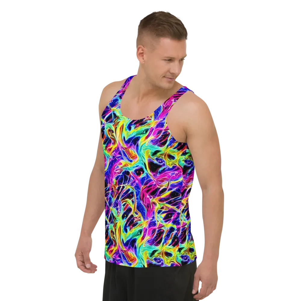 Galaxy On Fire on Men's Tank Top — Left Front