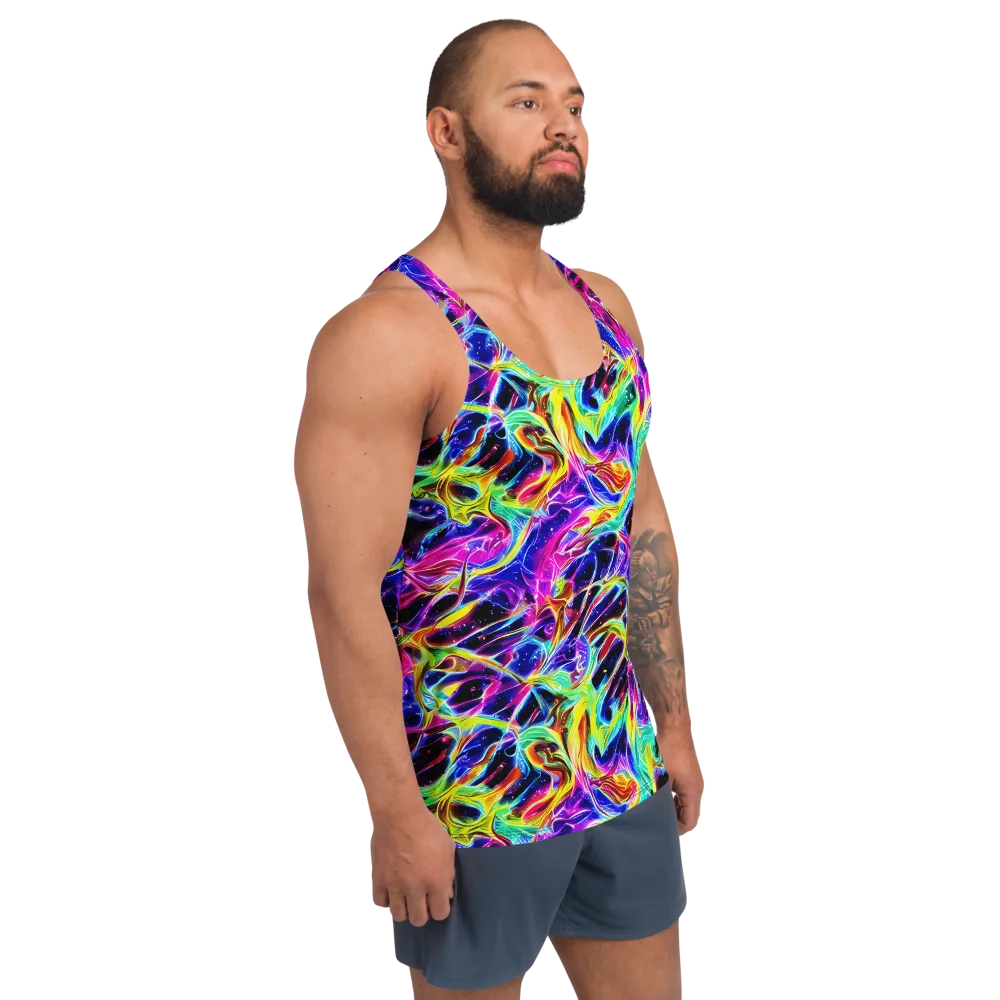 Galaxy On Fire on Men's Tank Top — Right Front
