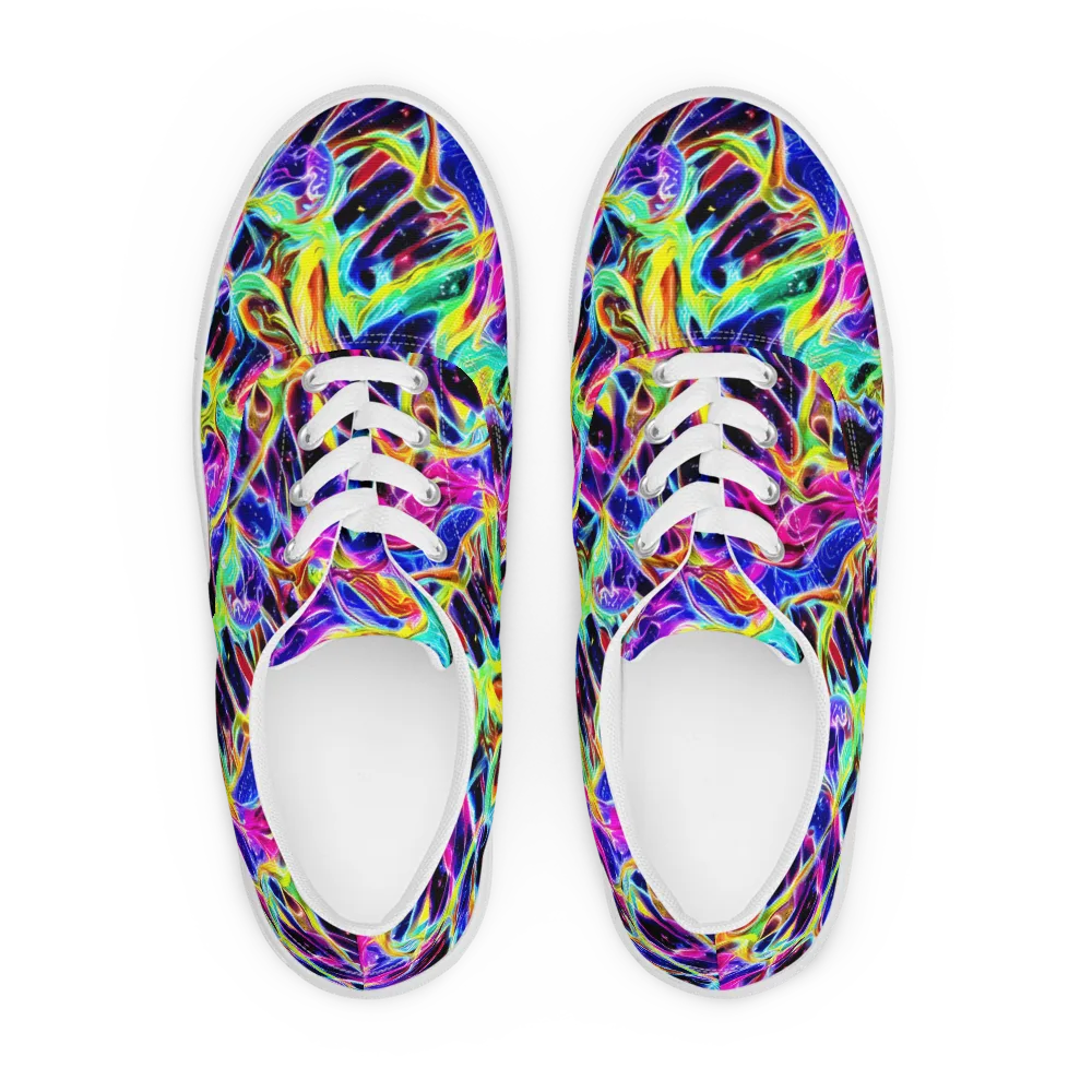 Galaxy On Fire on Men's Lace-Up Canvas Shoes — Front