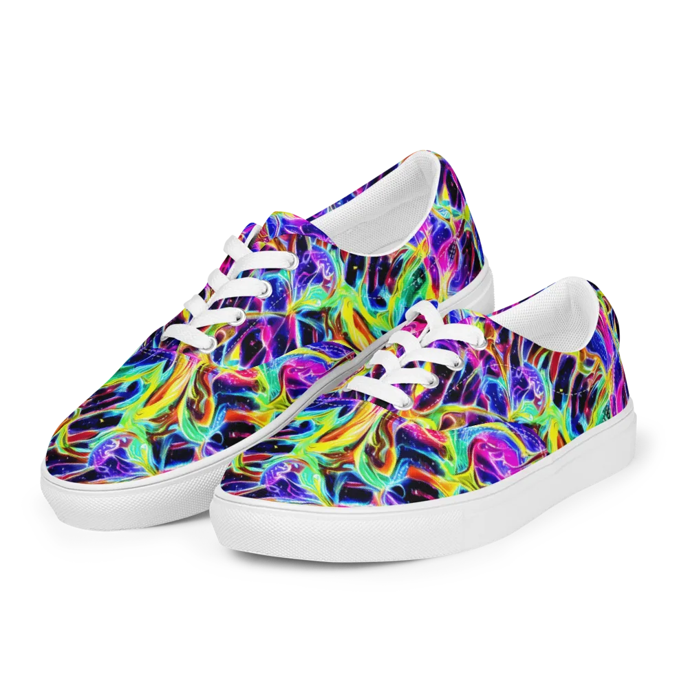 Galaxy On Fire on Men's Lace-Up Canvas Shoes — Left Front
