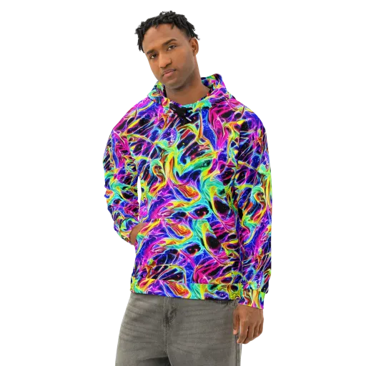Galaxy On Fire on a Cotton Hoodie