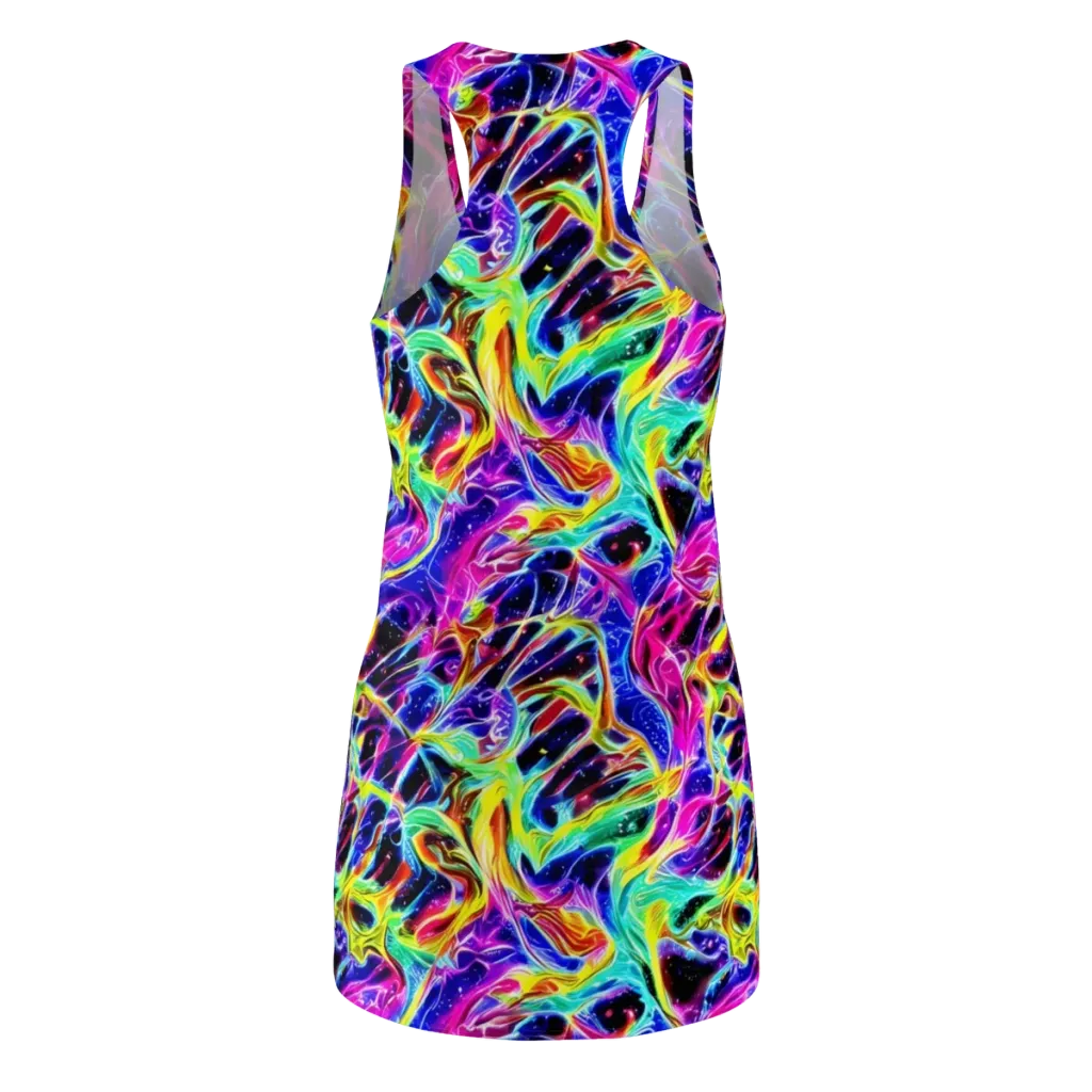Galaxy On Fire on Racerback Dress — Back