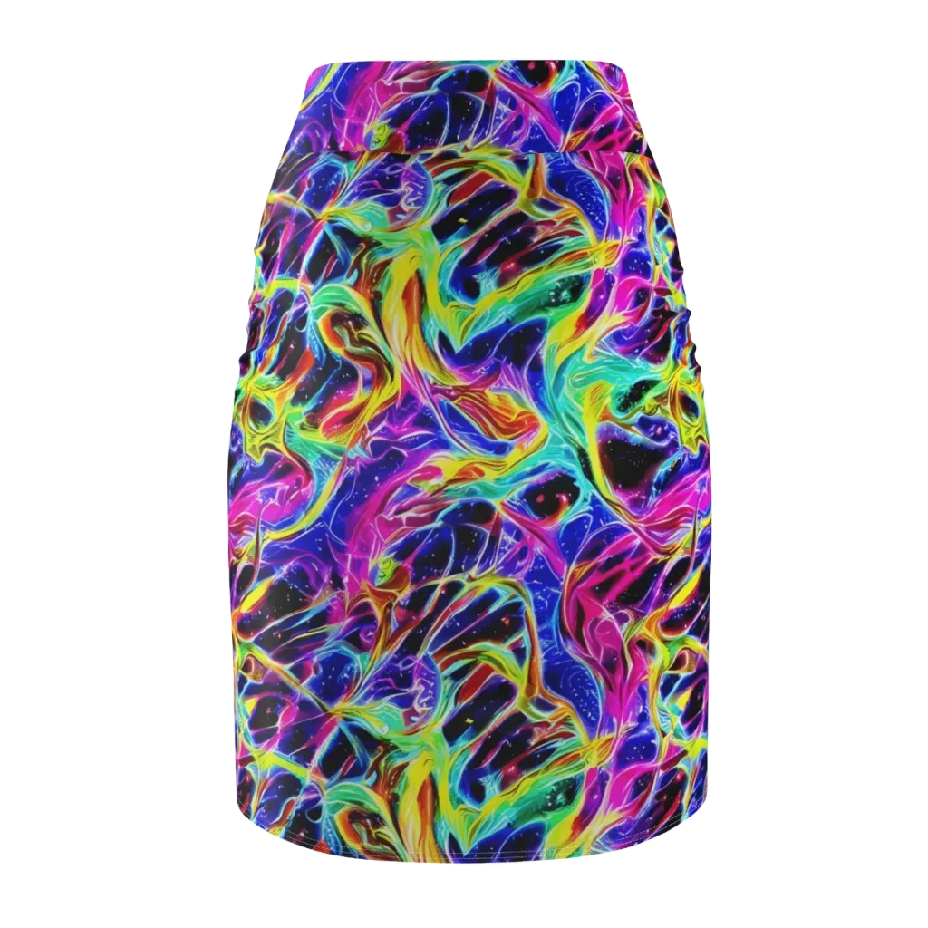 Galaxy On Fire on Pencil Skirt — Back
