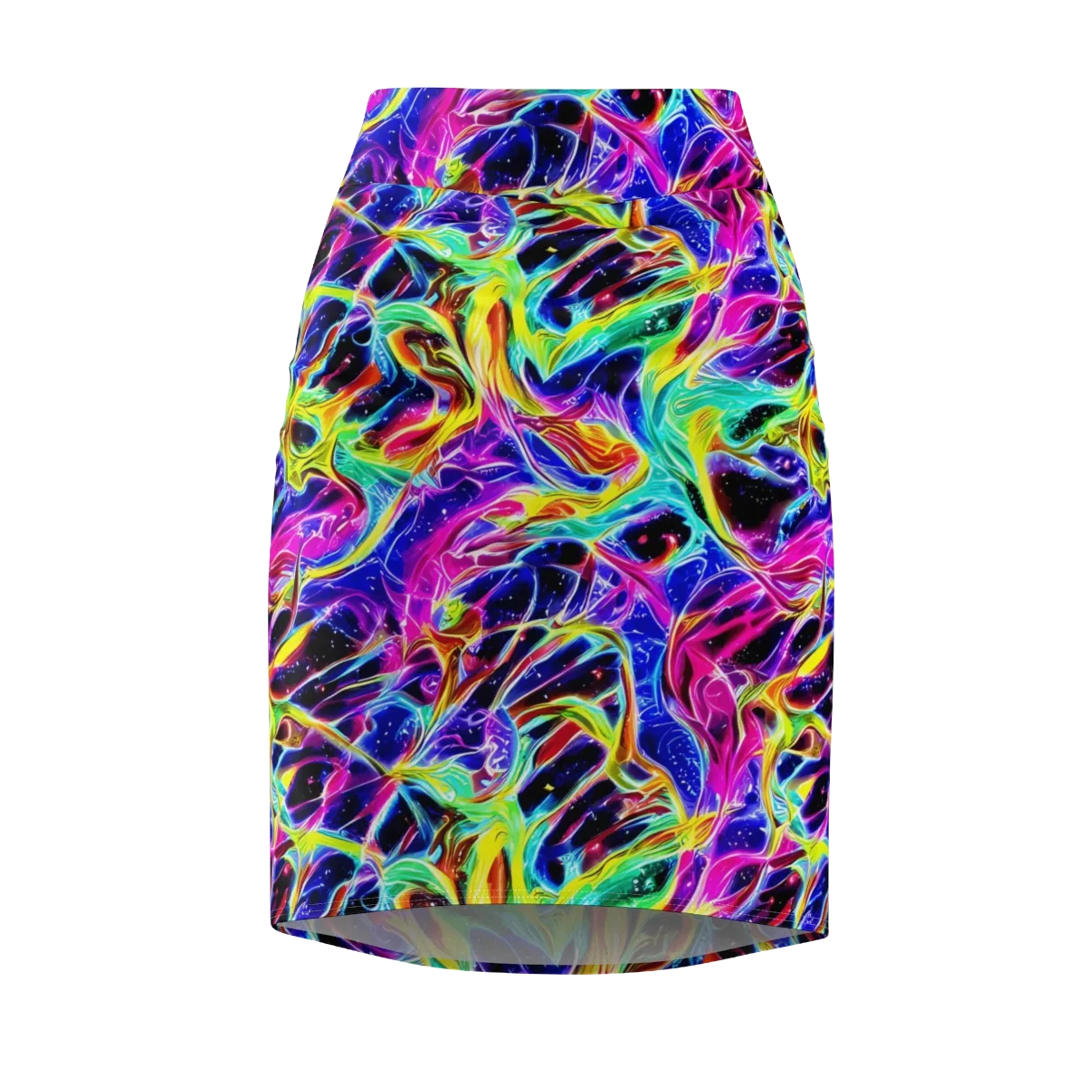 Galaxy On Fire on Pencil Skirt — Front