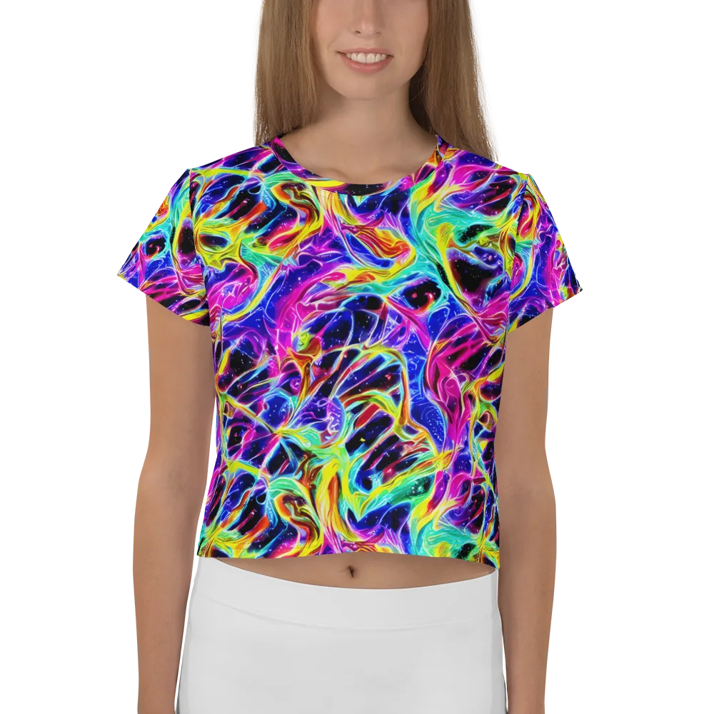 Galaxy On Fire on Crop Tee — Front