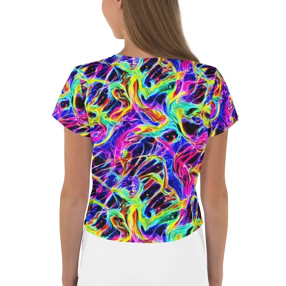 Galaxy On Fire on Crop Tee — Back