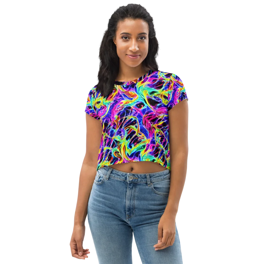 Galaxy On Fire on Crop Tee — Front