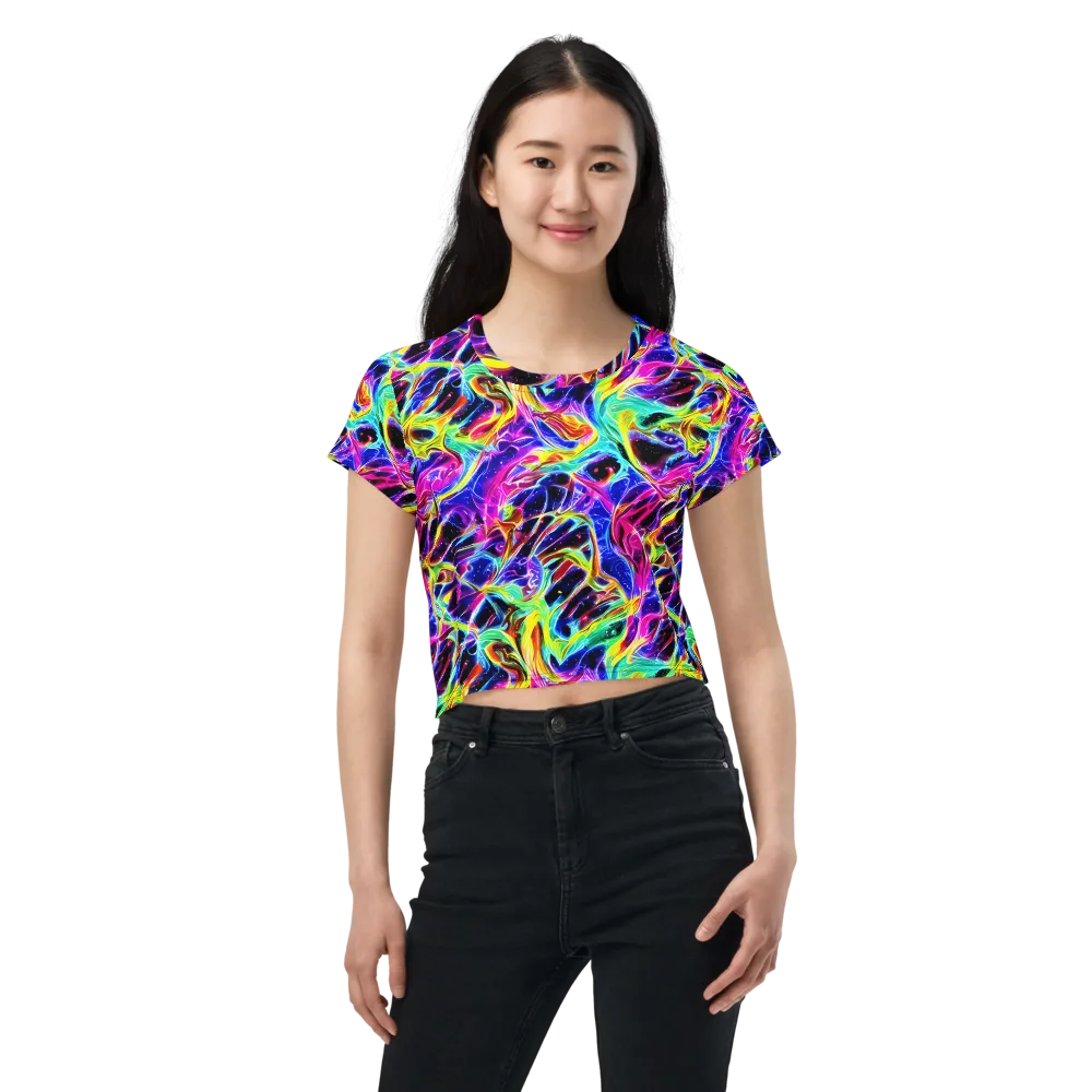 Galaxy On Fire on Crop Tee — Front