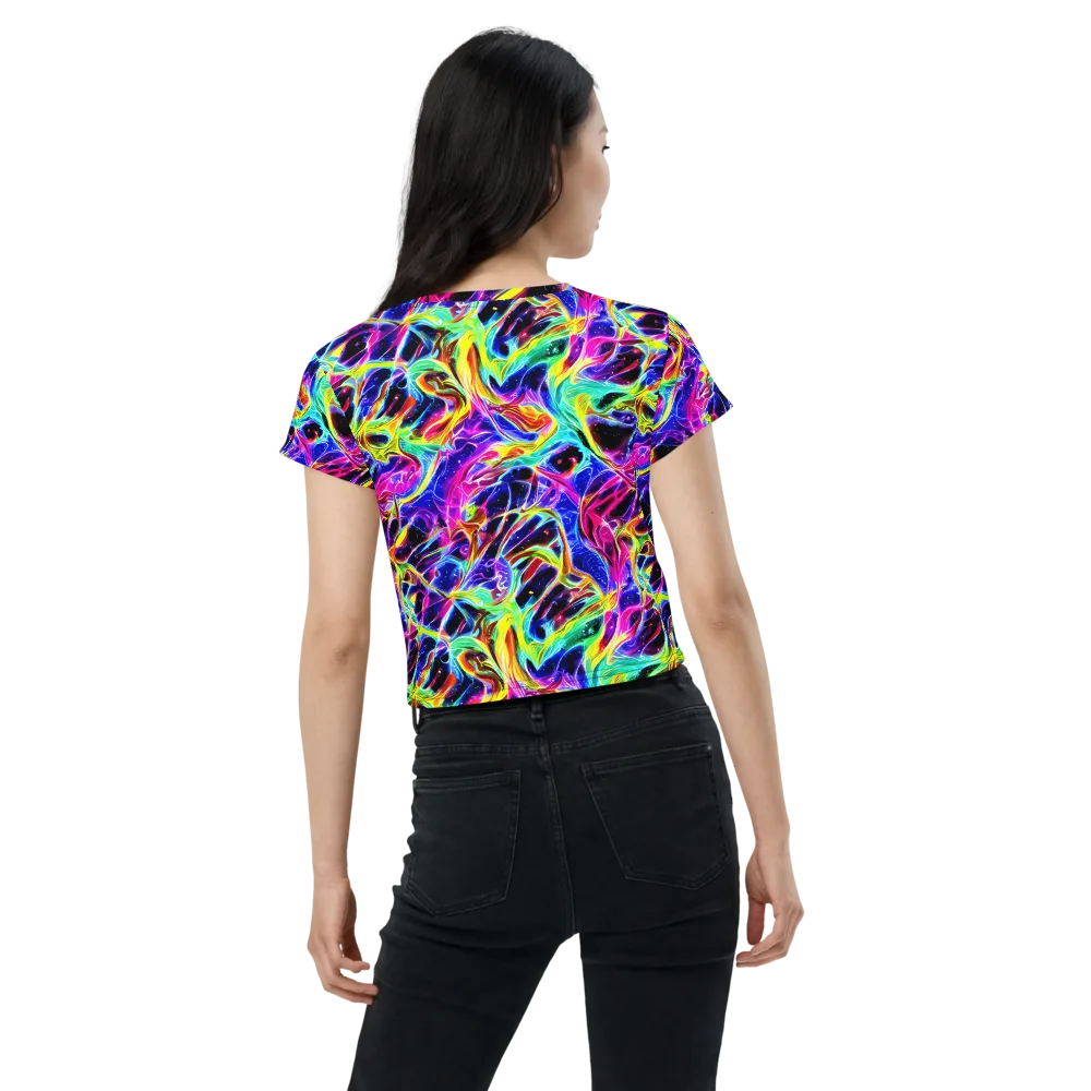 Galaxy On Fire on Crop Tee — Back