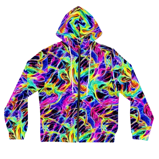 Galaxy On Fire on a Women's Full-Zip Hoodie