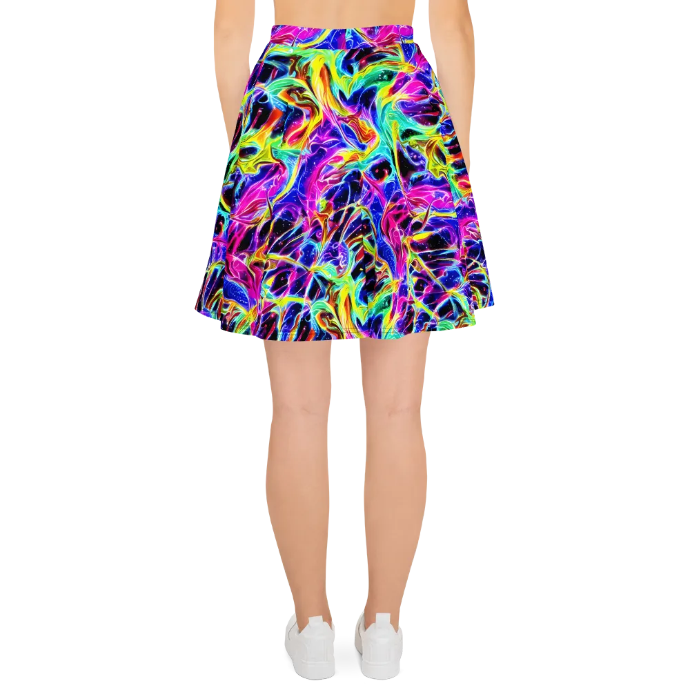 Galaxy On Fire on Skater Skirt — Back