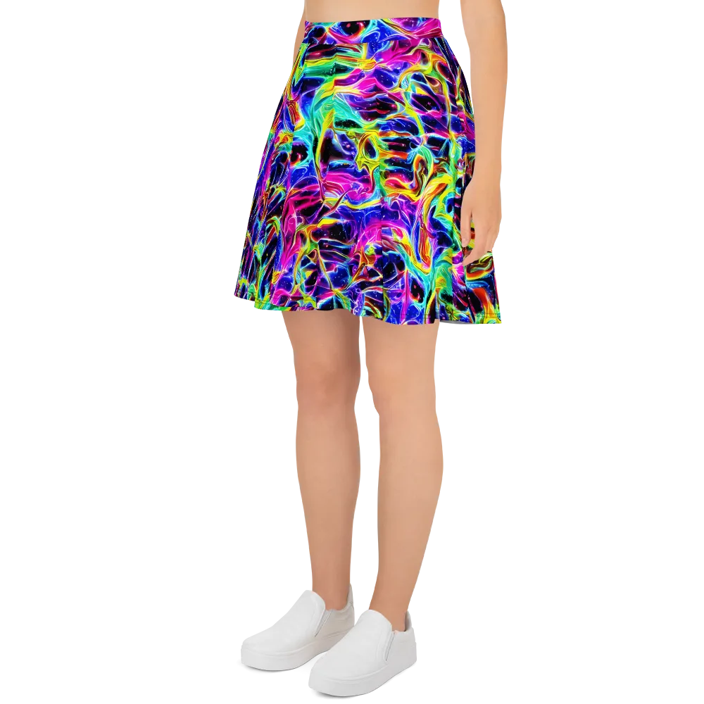 Galaxy On Fire on Skater Skirt — Left