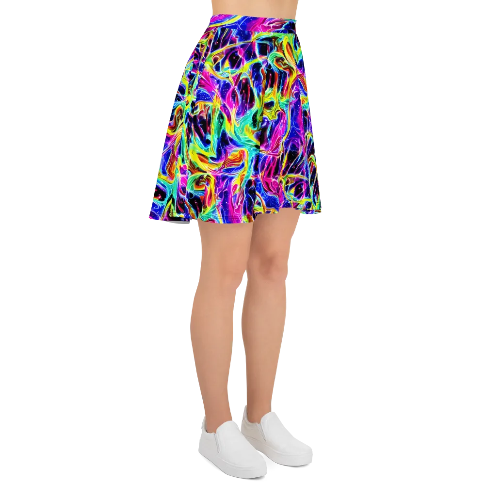 Galaxy On Fire on Skater Skirt — Right