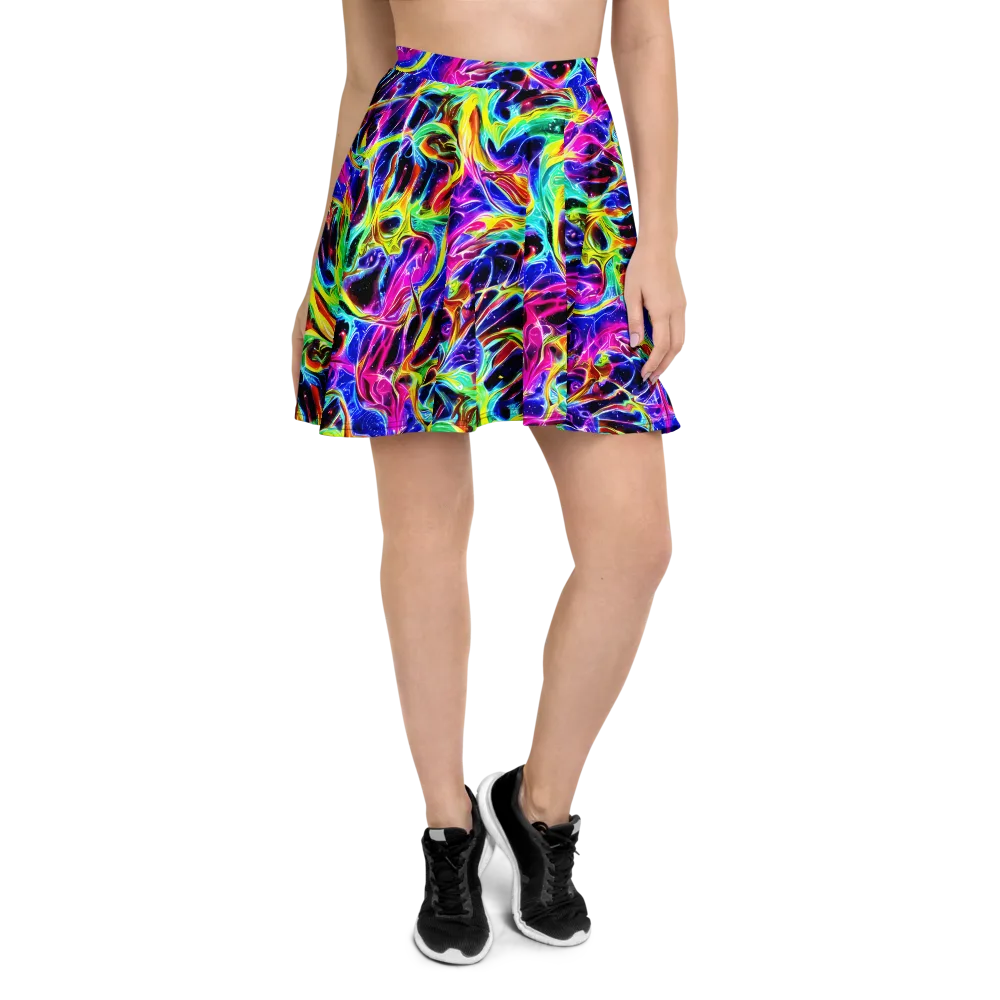 Galaxy On Fire on Skater Skirt — Front
