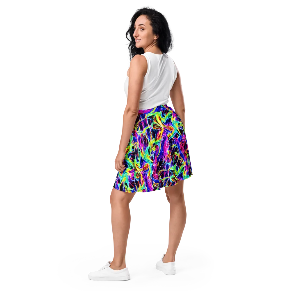 Galaxy On Fire on Skater Skirt — Back