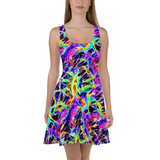 Galaxy On Fire on a Skater Dress