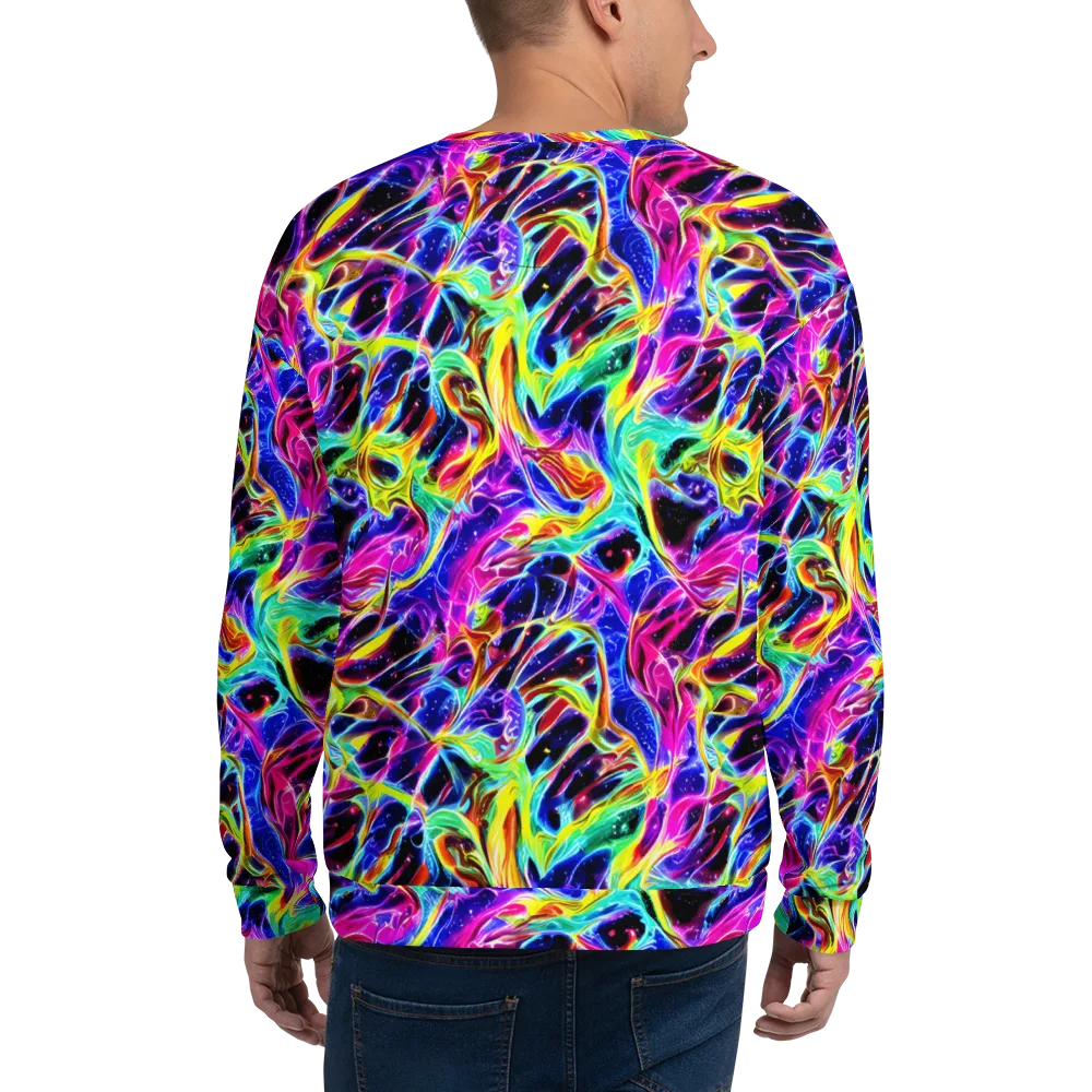 Galaxy On Fire on Sweatshirt — Back