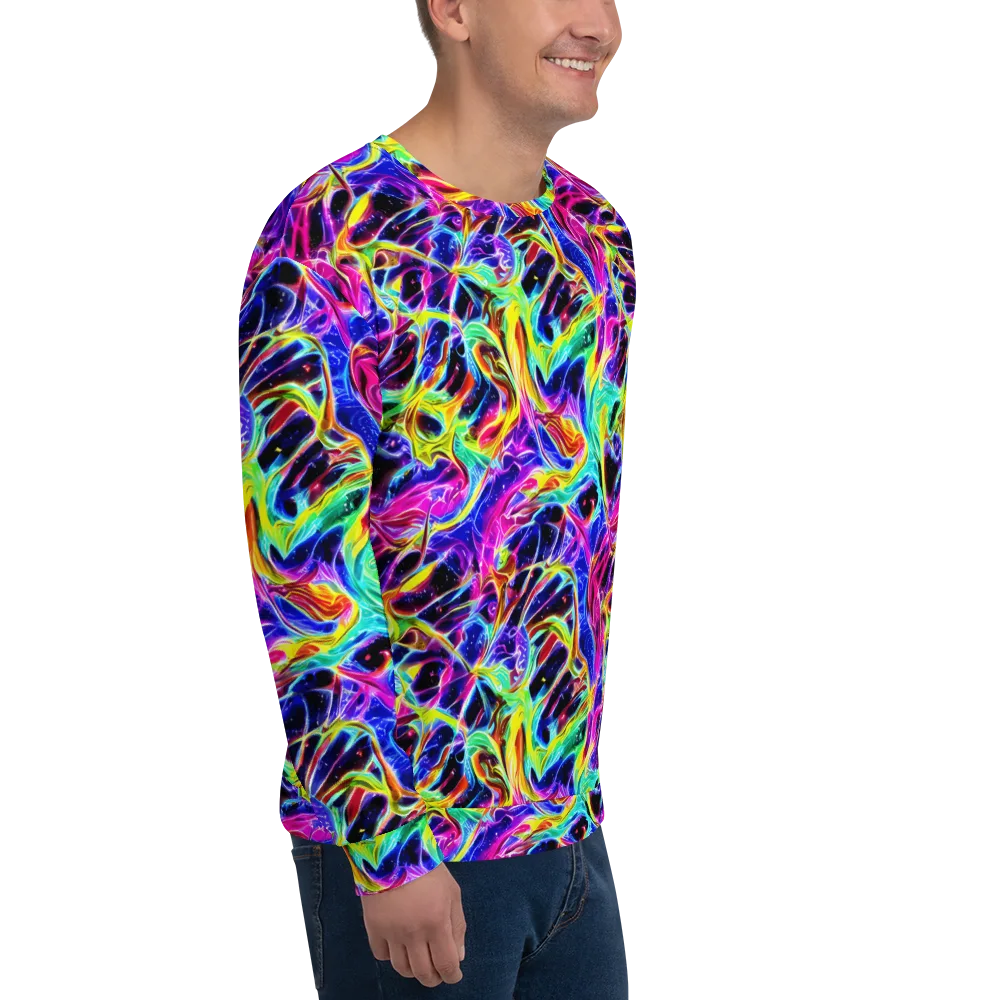 Galaxy On Fire on Sweatshirt — Right Front