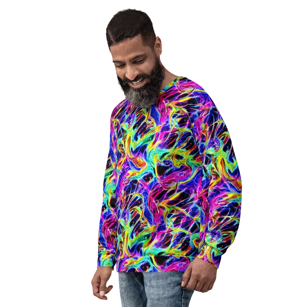 Galaxy On Fire on Sweatshirt — Left Front