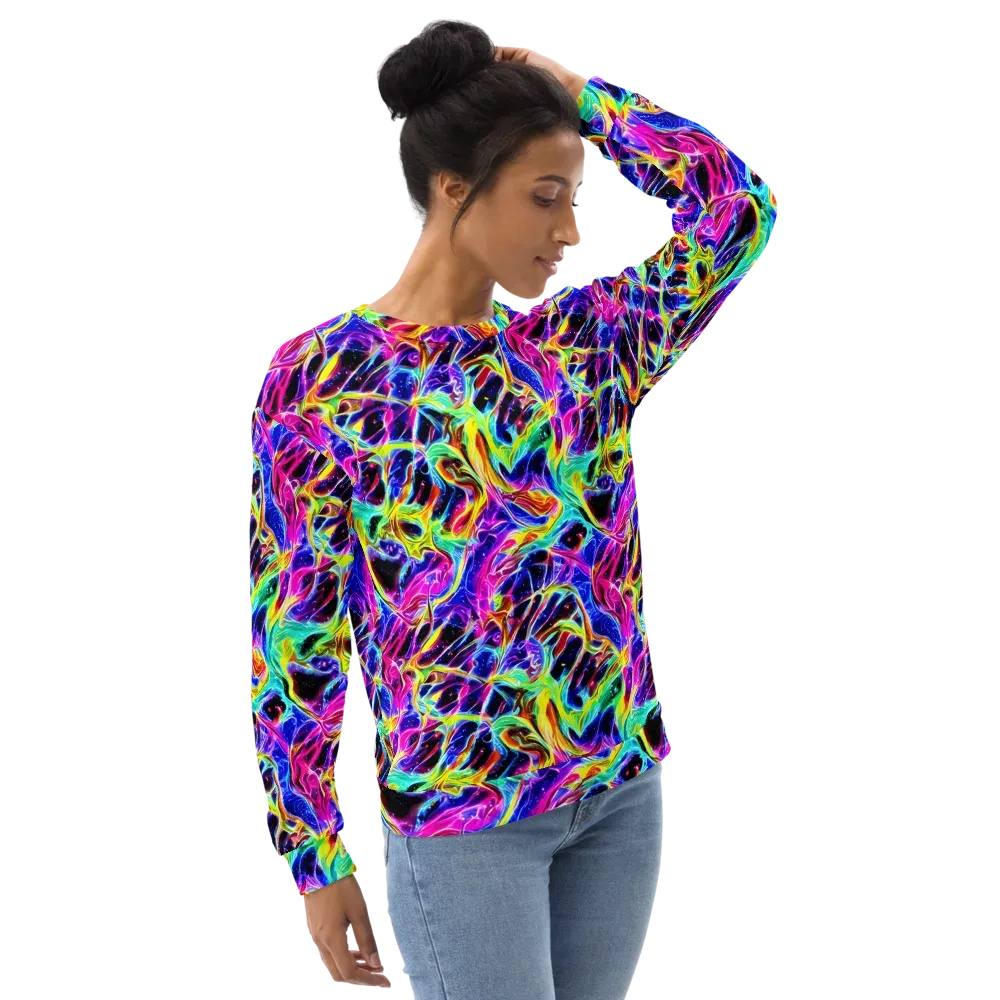 Galaxy On Fire on Sweatshirt — Right Front