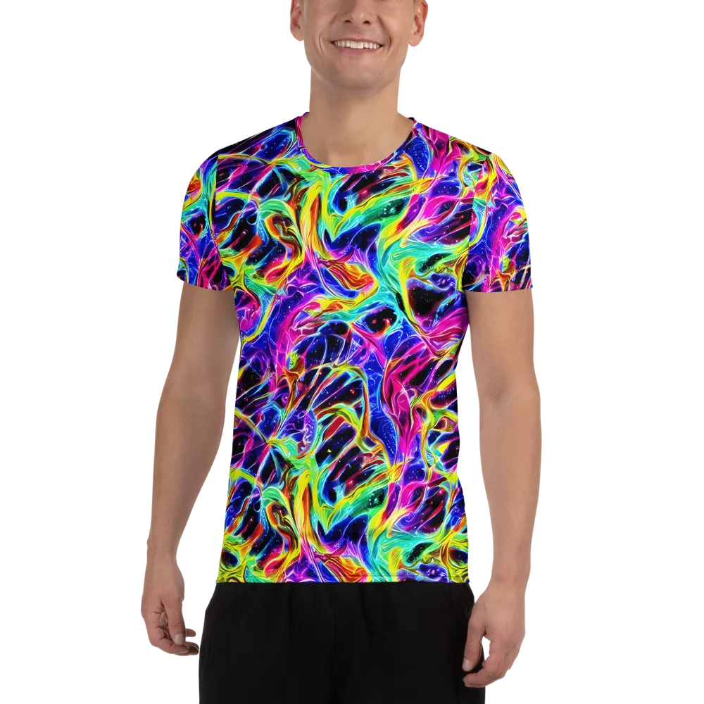 Galaxy On Fire on Men's Athletic T-Shirt — Front